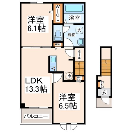 フルールデシャンⅡの物件間取画像